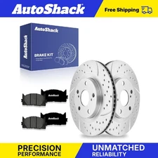 Front Drilled Slotted Brake Rotors Premium Ceramic Pads for Toyota Camry