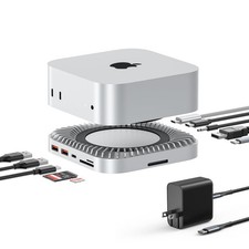 Mac mini M4 Dock Stand 40Gbps USB C 8TB SSD Enclosure 65W RayCue USB-A