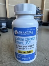 Sodium Chloride Tablets 1 Gm - 300 Count - Normal Salt Tablets - EXP 10/26
