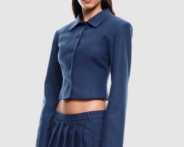 Lioness Women's Endless Blazer Crop Blue Size M