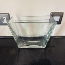 Glass Vase. Rectangular 18cm High , 24cm long, 10cm Wide