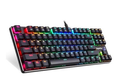 EagleTec 87 Meya Mechanical RGB Illuminated Keyboard Water Resistant USB Black