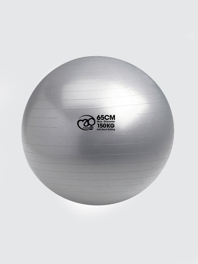 Yoga Mad Anti-burst Swiss Exercise Gym Core TrainingBall With Pump 65cm - Silver