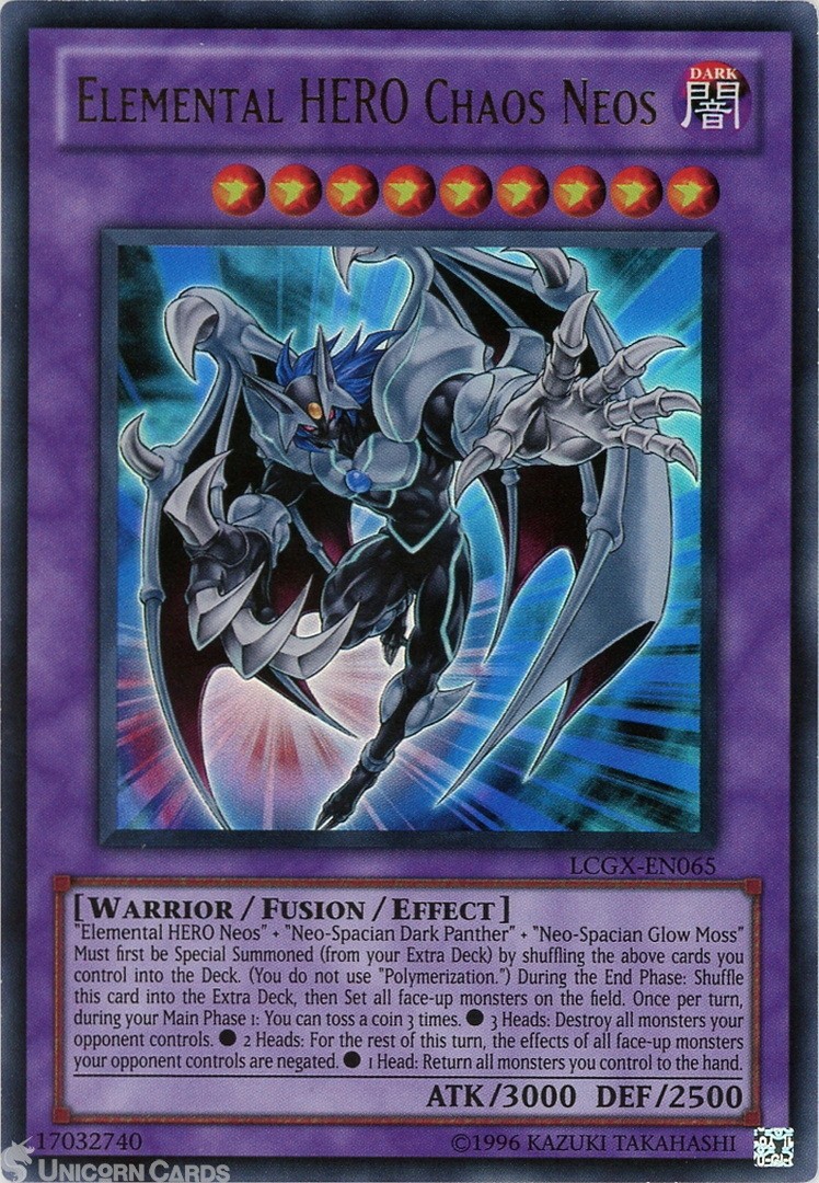 LCGX-EN065 Elemental HERO Chaos Neos Ultra Rare UNL Edition Mint YuGiOh Card