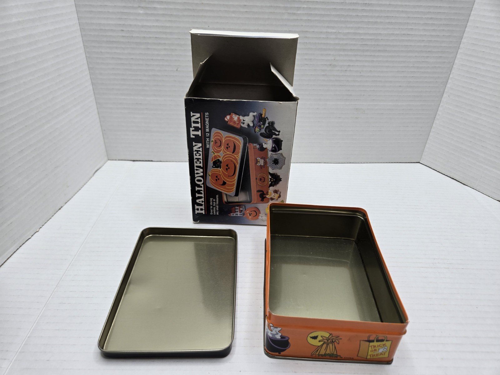 BOX & TIN ONLY For JSNY Halloween Magnet Set📍Empty 📍Vintage Halloween Decor 