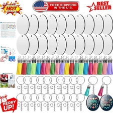 Complete 80 Pcs Keychain Craft Set with Leather Tassels for Creative Projects