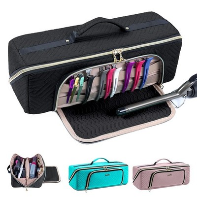 ELCUPA Large Hair Tools Travel Bag with Iron Mat  2in1 Hair Tools Organizer f...