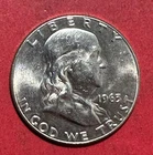 1963 Choice Uncirculated US Franklin SILVER Half Dollar! "Philadelphia" Mint!