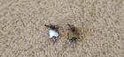 Old  Vtg. ' Navajo ' Sterling & Green/ Blue Abalone Shell Stud Earrings Signed  — photo 8