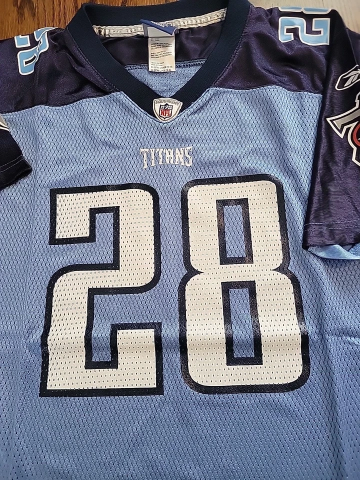 Camiseta de fútbol americano Reebok Chris Johnson Tennessee Titans NFL XL 18-20 niños  Foto 3 de 4