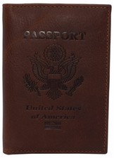 Real Leather RFID Blocking Travel Passport Holder with Vaccine Card Slot