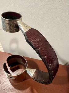 Brand New Wine Pourer from Argentina Real Leather and Metal