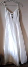 Vintage Gunne Sax Jessica McClintock White Gown w/ Rhinestones On Bodice Size 1