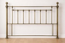Brass Finish,Traditional Antique Victorian Metal Bed Headboard, Double, 5ft, 6ft