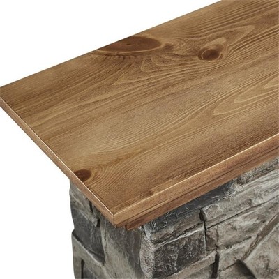 Pemberly Row 40'' Magnesium Oxide Freestanding Electric Fireplace in Tan