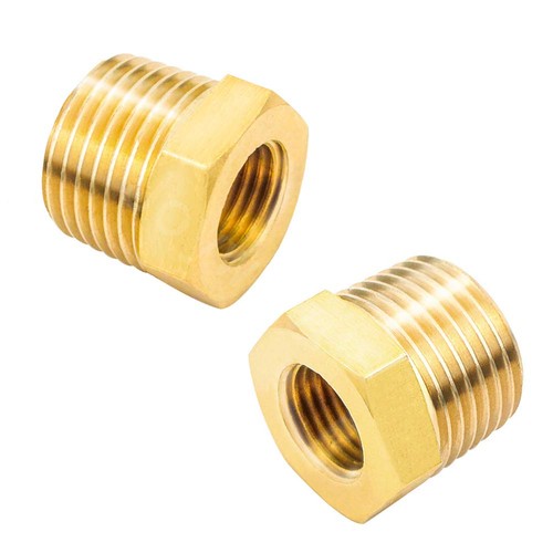 2 Pcs Brass Reducing Hex Bushing 1/2" NPT Male to 1/4" NPT Female Cast Pipe Fit✨
