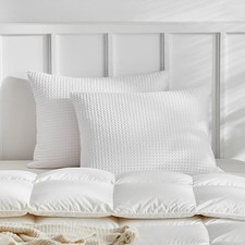Waffle Weave Pillowcases Queen Size 2 Pack Pillow Cases Soft Microfiber Pillo...