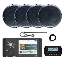 JBL Marine Bluetooth WB Radio, Remote, Extension, 4x 5.25" Speakers, Antenna