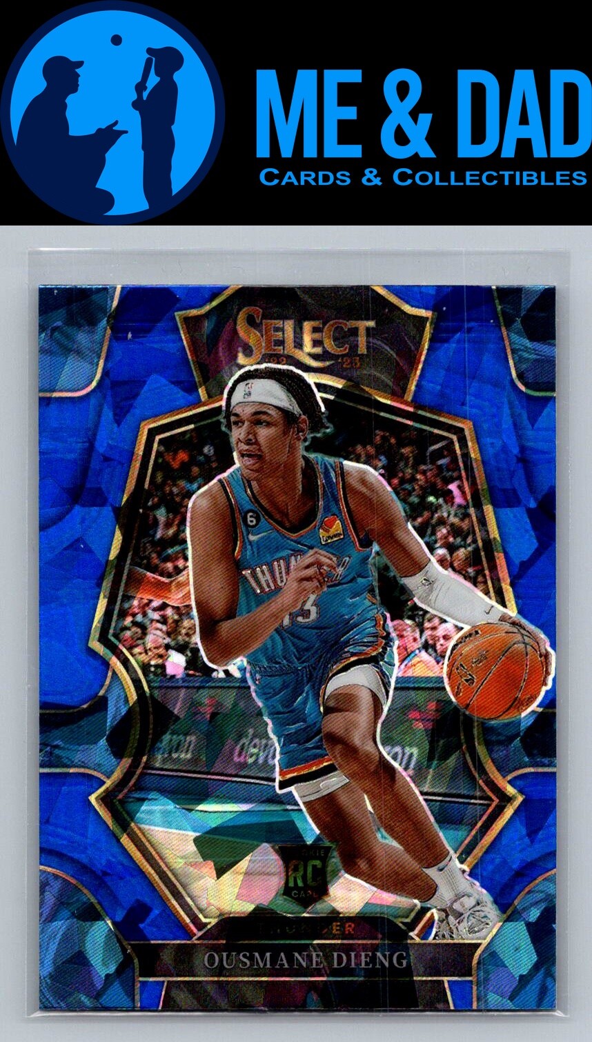 2022-23 Panini Select Blue Cracked Ice #190 Ousmane Dieng