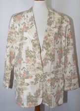 VTG 80s 90s Alfred Dunner Beige Southwestern Blazer Jacket USA Made Womens 14