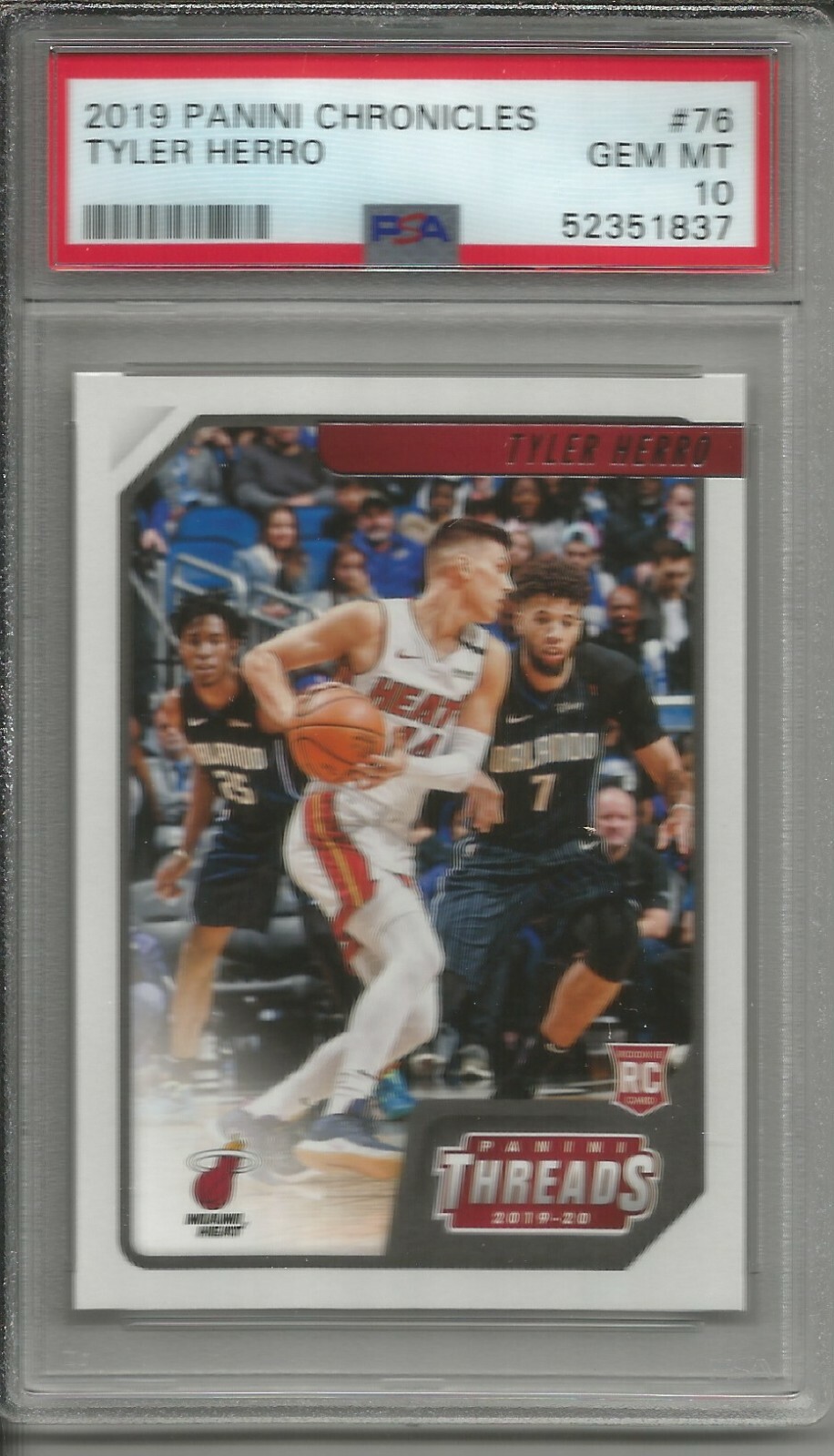 Tyler Herro 19/20 Panini Chronicles Threads Rookie #76 PSA 10 Gem Mint