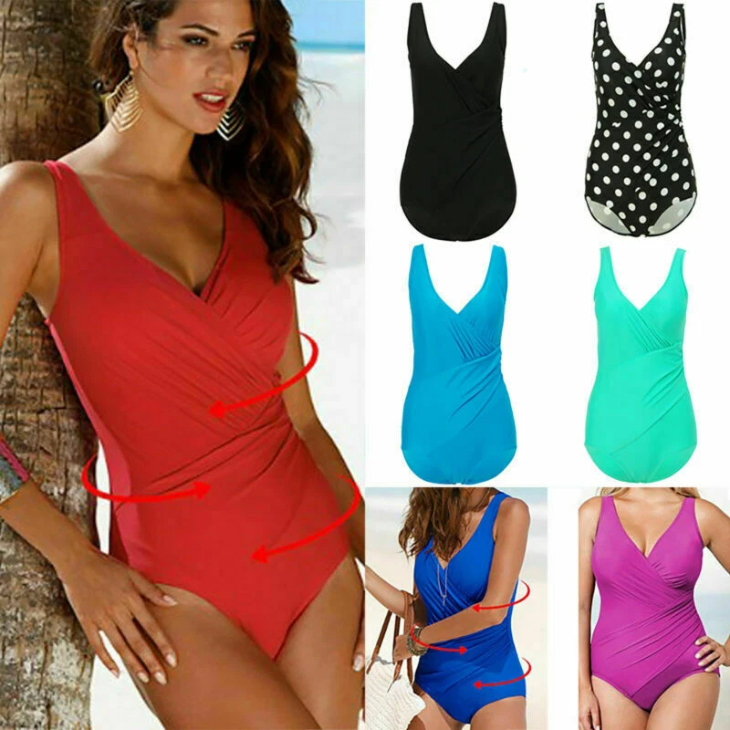 Women Tummy Control Monokini Bikini Swimming Costume Bathing Swimwear Swimsuit. - Image 2 of 4
