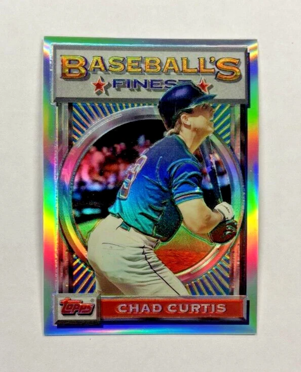 1993 Topps Finest Baseball Refractor Chad Curtis #146 California Angels Bonito Foto 3 de 3