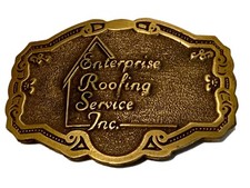 Enterprise Roofing Service, Inc. Brass Belt Buckle - Fits Belts up to 1 3/4"