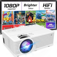 Mini Video Projector, 1080P Supported, 176" Display, Portable Home Entertainment
