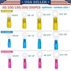 50/200PCS Waterproof Heat Shrink Ring Connectors Wire Insulated Crimp Terminals
