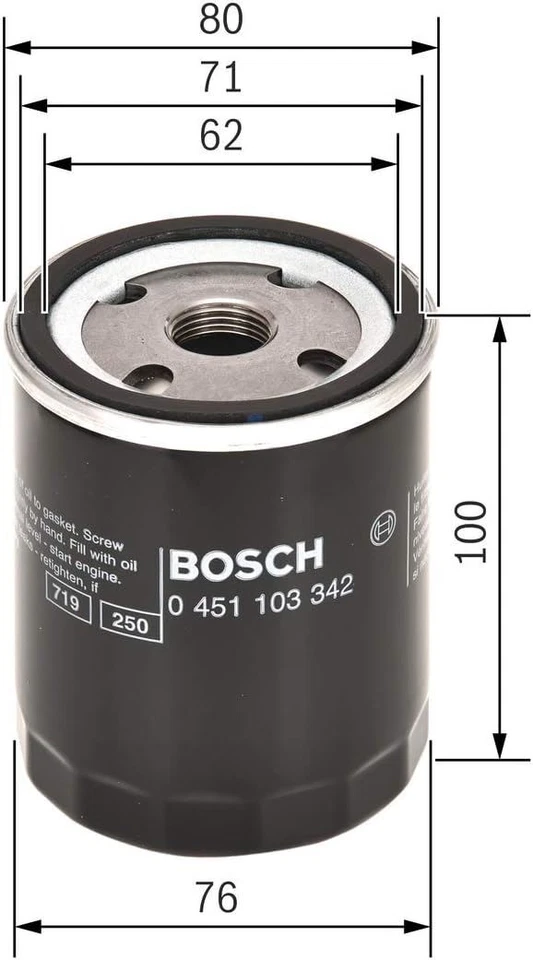 Filtro de aceite Bosch para Land Rover - Defender, Discover 2 TD5 P3342 0451103342 Foto 2 de 3
