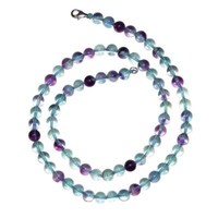 Fluorit Kette 6Mm Ø Kugel 45 Cm 925Er Silber Verschluss