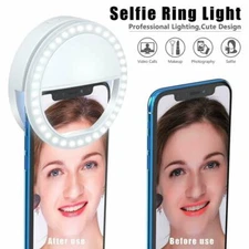 Selfie Portable LED Ring Fill Light Camera Flash for Cell Phone USB Rechargable