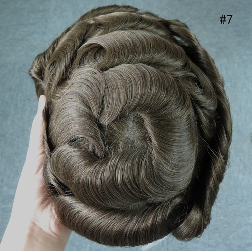 Toupee For Men Hair Replacement System Thin Skin Real Wigs Human Hairpieces BIO - Picture 29 of 71
