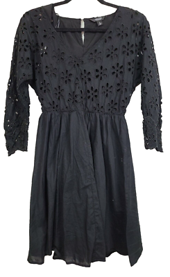 vera wang short black dress Simply Vera Vera Wang Womens Fit & Flare Mini Dress Small Black Eyelet  Classic