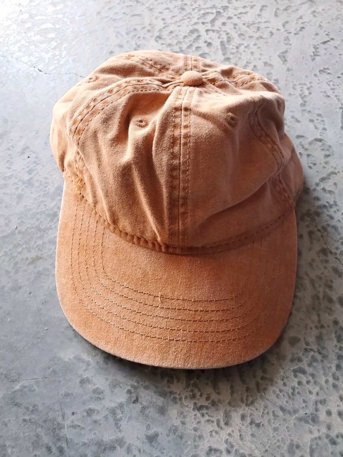 Solid Blank Burnt Orange Washed Denim Adjustable … - image 1