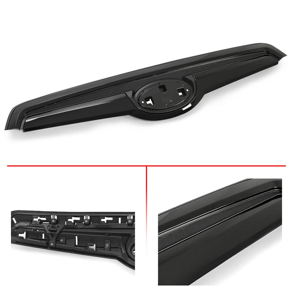 Parrilla superior delantera negra brillante para Subaru Forester 2019 2020 2021 estilo malla Foto 4 de 4