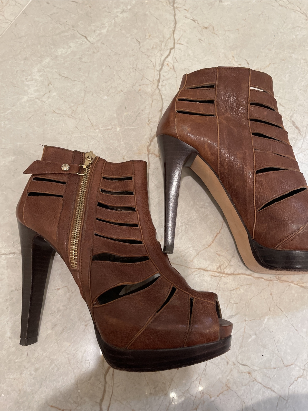 Stuart Weitzman Strappy GLADIATOR BRown BOOTIES B… - image 1