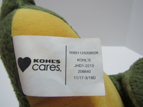 Kohls Cares Triceratops Dinosaur Plush 13 Inch Green Yellow Dino Plushie Stuffed - Picture 5 of 5