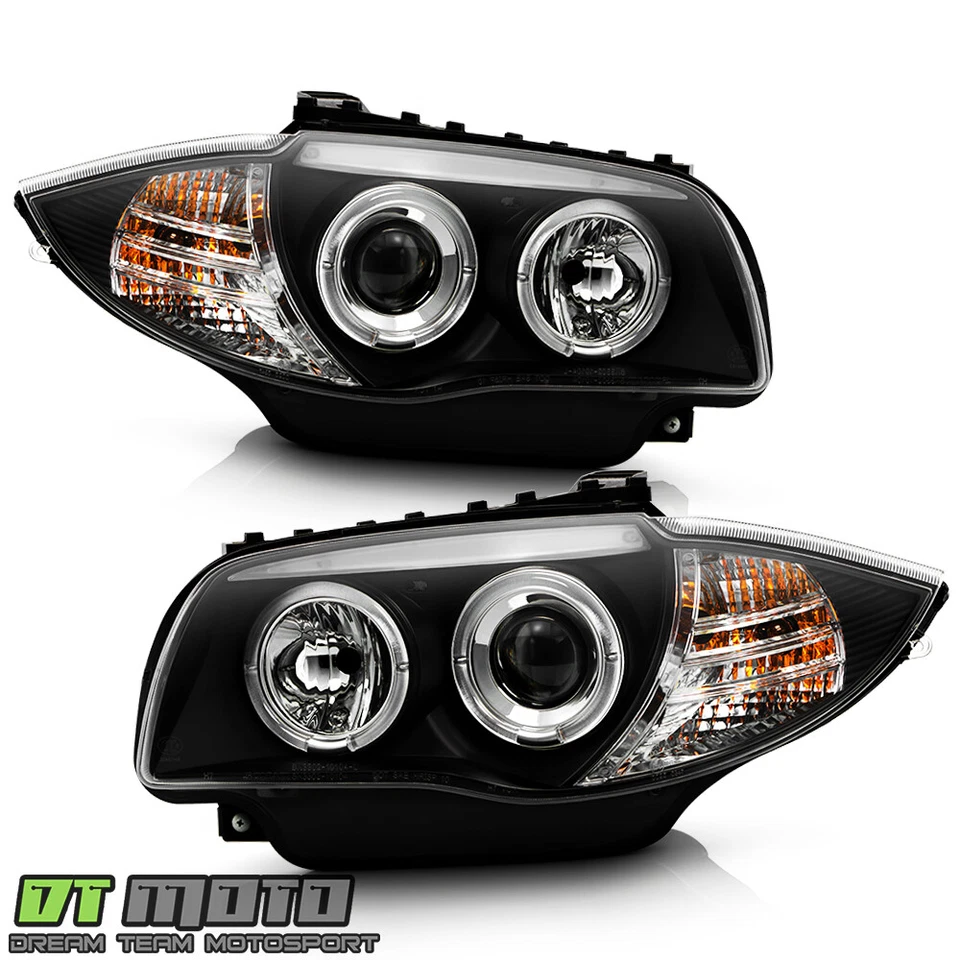 Faros proyectores LED negros para BMW E87 128i 135i modelo halógeno 2008-2013 Foto 3 de 4