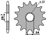 Pignon avant Kawasaki ZZR et ZX14 à 17 dents JTF517.17 pour chaîne 530 en acier