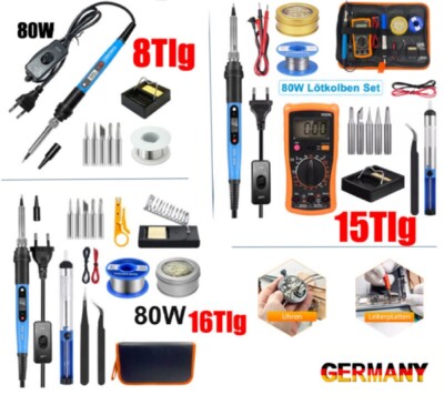 Profi Lötkolben Set 80W Lötstation Temperatur Einstellbar Soldering Iron Wire