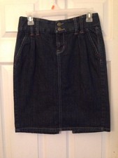 Banana Republic Dark Blue Jean Skirt Knee Length Size 4