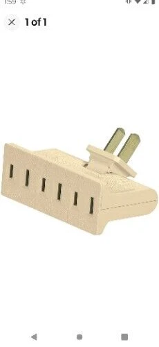 3-Outlet Tap Adapter, 15A, 125V, 1-15 Rating, Ivory White, Cooper Wiring Devices - Image 4 of 4