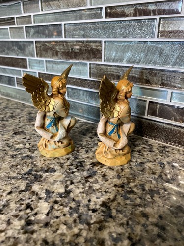2 Vintage Fontanini Depose 4" Nativity Angel Figures Italy Simonetti Christmas - Picture 4 of 9