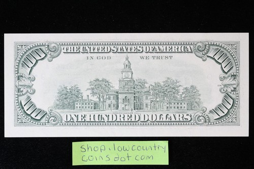1993 $100 Federal Reserve Note F-2174-I CU+++++ 3HKH - Picture 2 of 2