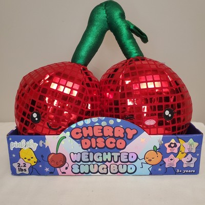 Cherry Disco Ball Weighted Snug Bud Pink Sky Doll Plush RARE Pillow Buddy Sleep
