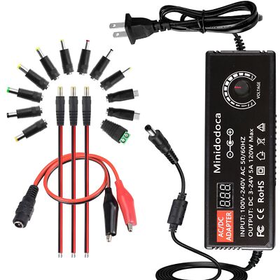 120W Power Supply Adjustable DC 3V ~ 24V Variable Universal Switching AC/DC