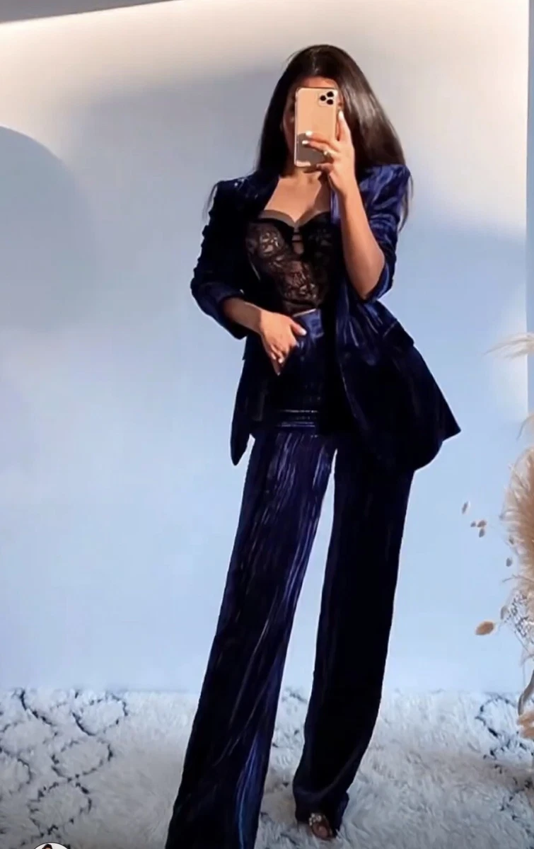 Zara purple cheap velvet suit