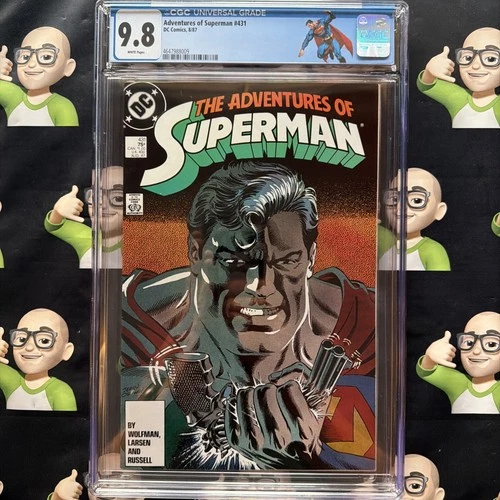 Adventures of Superman 431~CGC 9.8~🏷️CUSTOM LABEL🏷️~🔥HIGHEST GRADE🔥TOP POP🔥